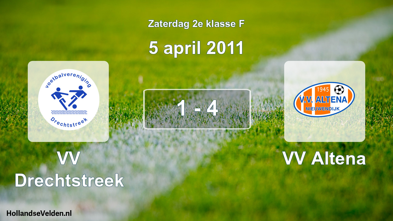 Total number of matches played: VV Drechtstreek - VV Altena 1 - 4 (5 April 2011)