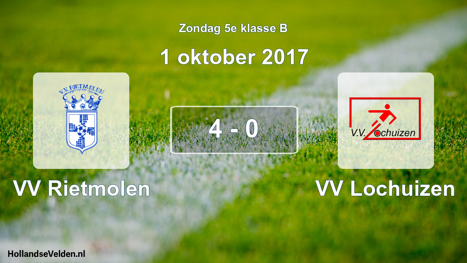 Total number of matches played: VV Rietmolen - VV Lochuizen 4 - 0 (1 October 2017)