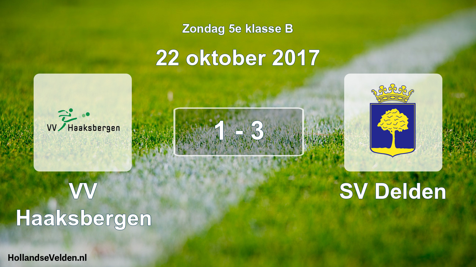 Total number of matches played: VV Haaksbergen - SV Delden 1 - 3 (22 October 2017)