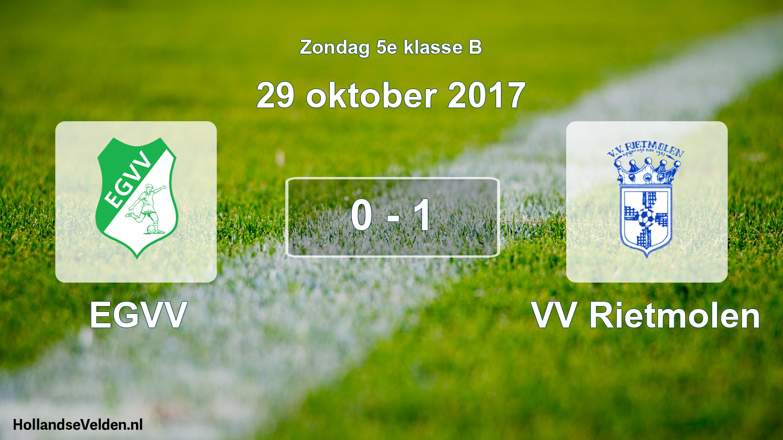 Total number of matches played: EGVV - VV Rietmolen 0 - 1 (29 October 2017)