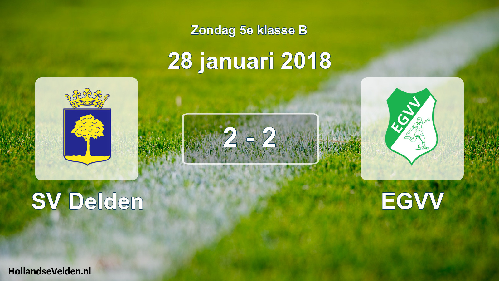 Total number of matches played: SV Delden - EGVV 2 - 2 (28 January 2018)