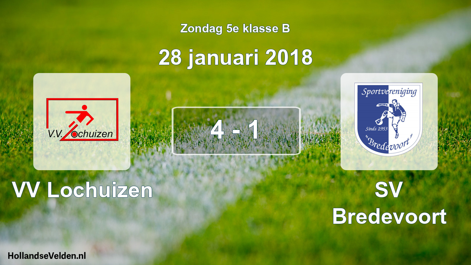 Total number of matches played: VV Lochuizen - SV Bredevoort 4 - 1 (28 January 2018)