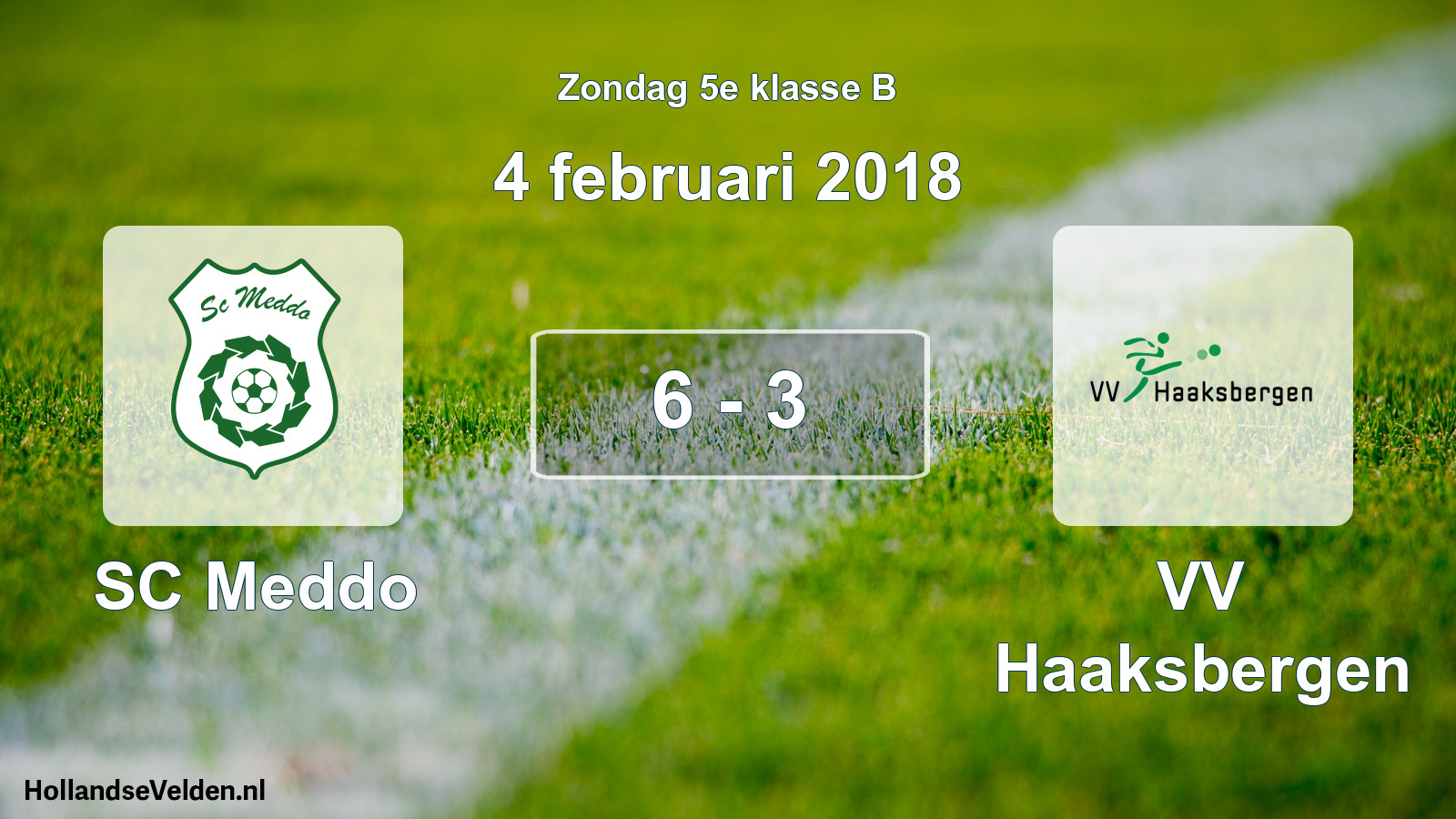 Total number of matches played: SC Meddo - VV Haaksbergen 6 - 3 (4 February 2018)