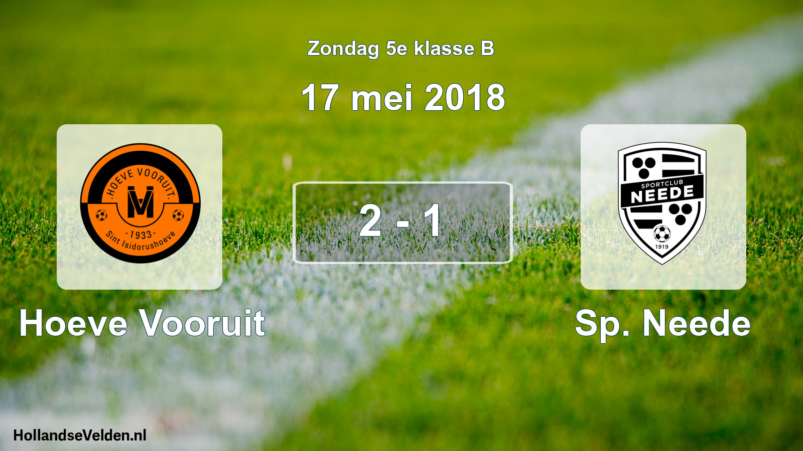 Total number of matches played: Hoeve Vooruit - Sp. Neede 2 - 1 (17 May 2018)