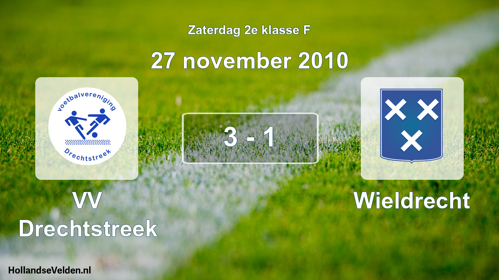Total number of matches played: VV Drechtstreek - Wieldrecht 3 - 1 (27 November 2010)
