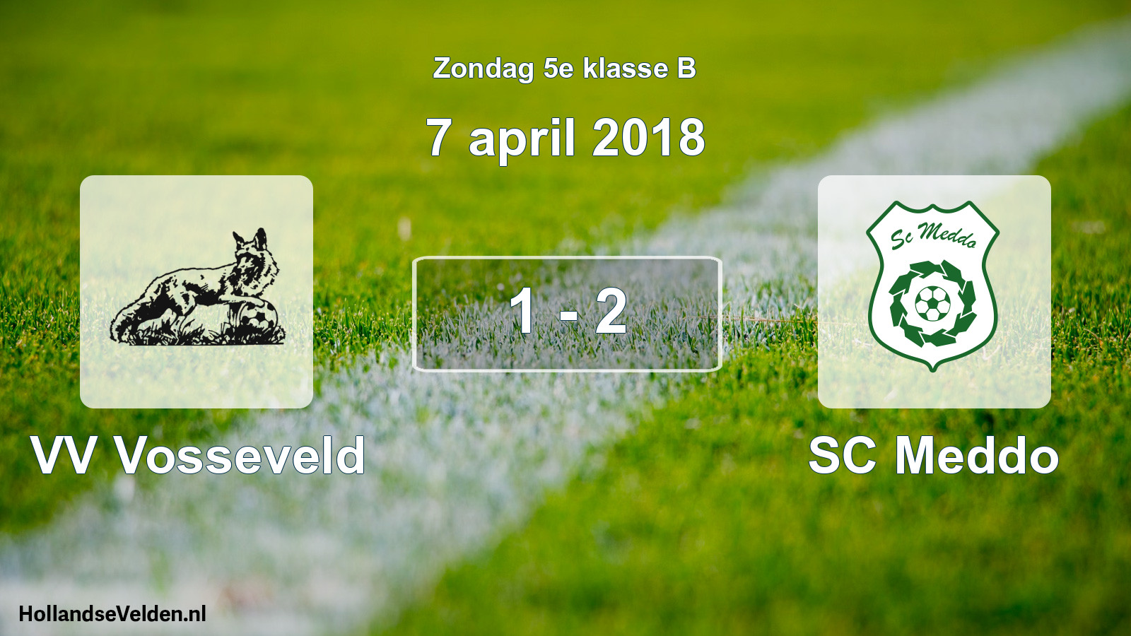Total number of matches played: VV Vosseveld - SC Meddo 1 - 2 (7 April 2018)