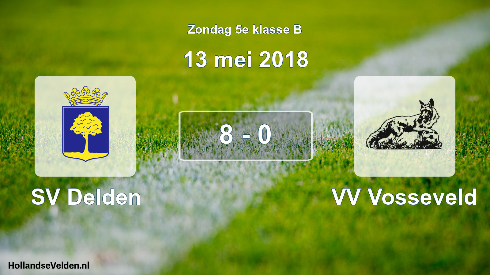 Total number of matches played: SV Delden - VV Vosseveld 8 - 0 (13 May 2018)