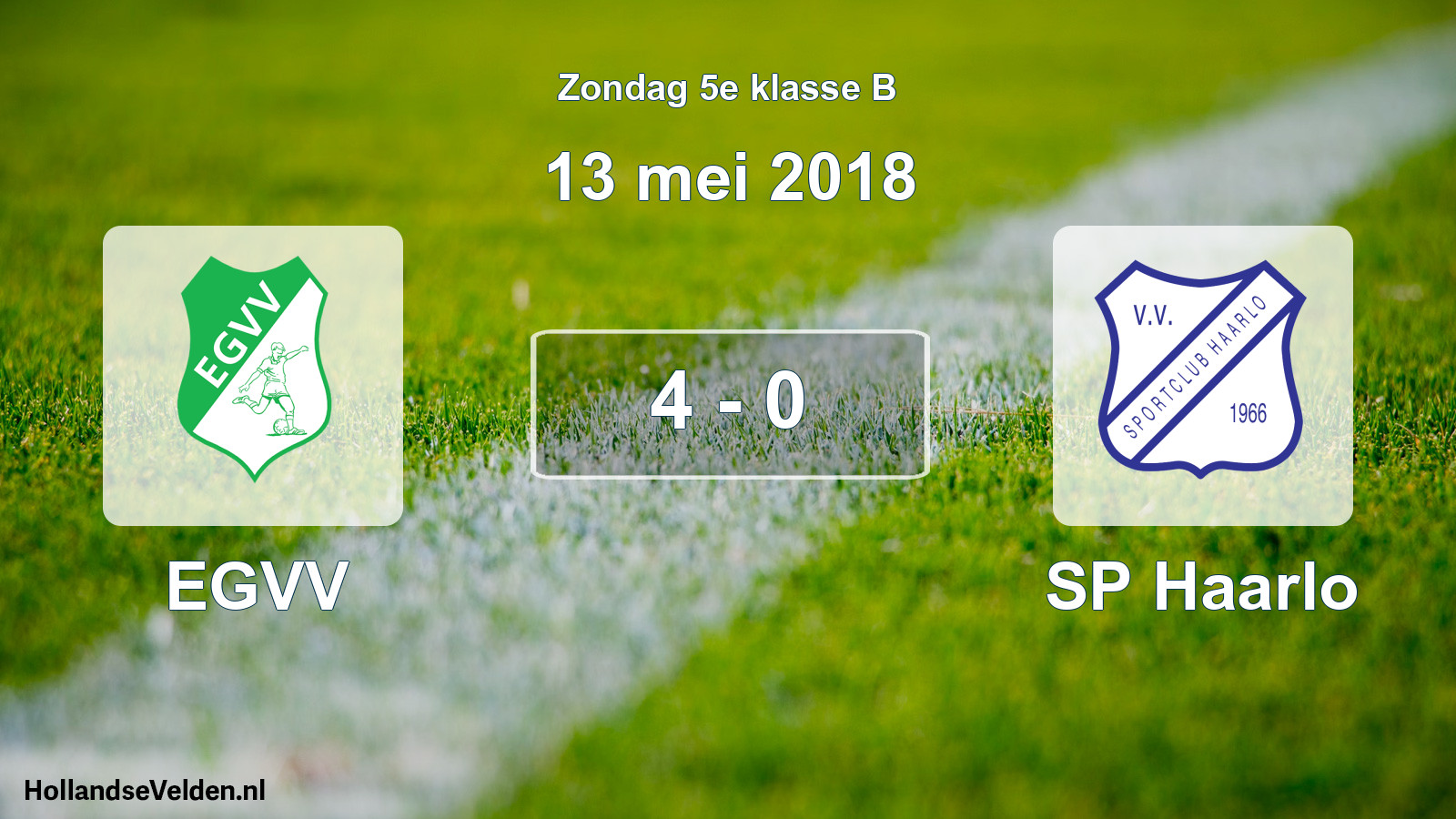 Total number of matches played: EGVV - SP Haarlo 4 - 0 (13 May 2018)