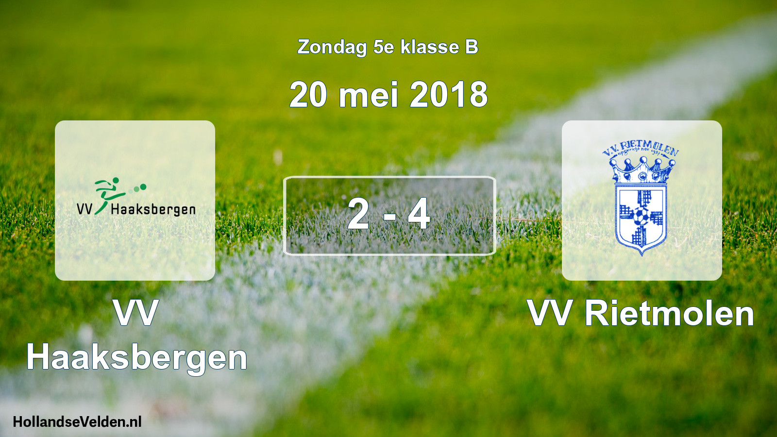 Total number of matches played: VV Haaksbergen - VV Rietmolen 2 - 4 (20 May 2018)