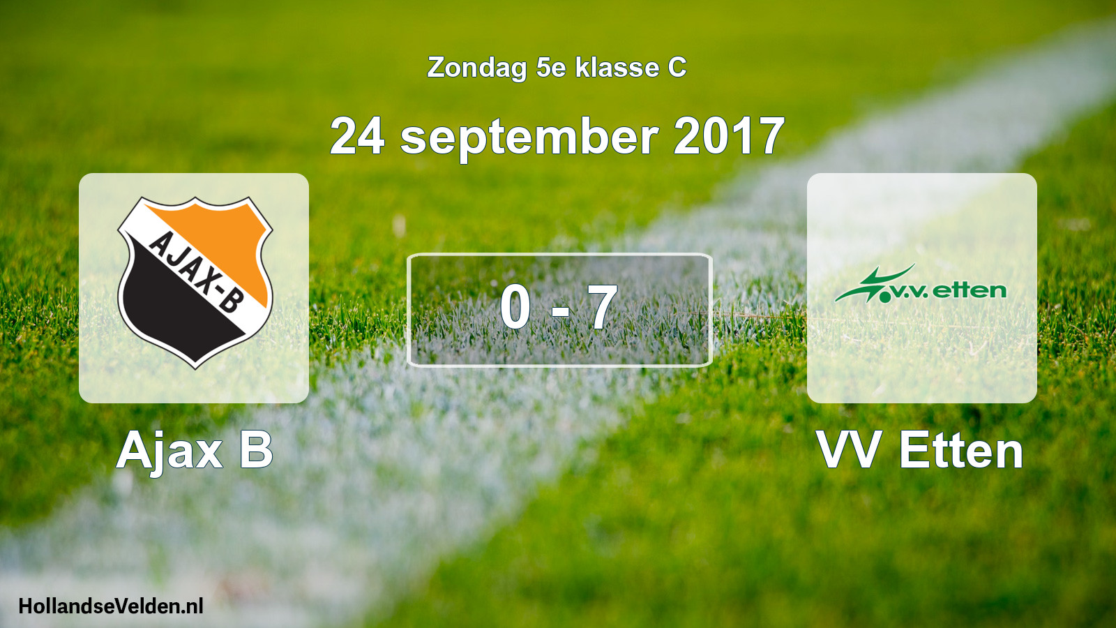 Total number of matches played: Ajax B - VV Etten 0 - 7 (24 September 2017)