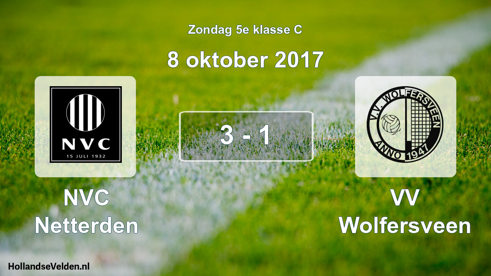 Total number of matches played: NVC Netterden - VV Wolfersveen 3 - 1 (8 October 2017)