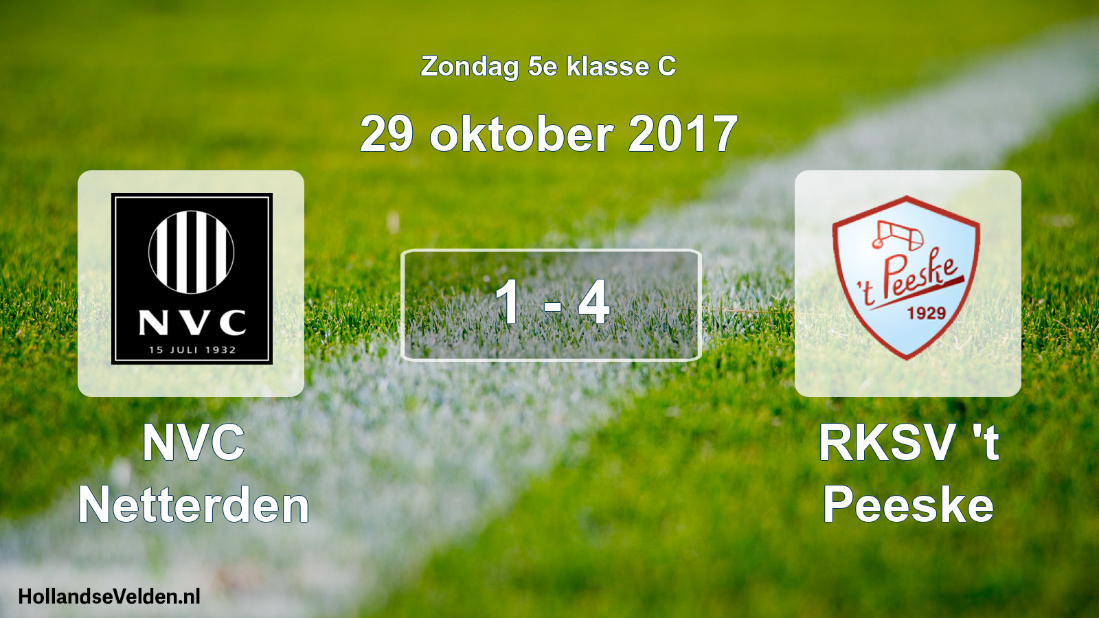 Total number of matches played: NVC Netterden - RKSV 't Peeske 1 - 4 (29 October 2017)