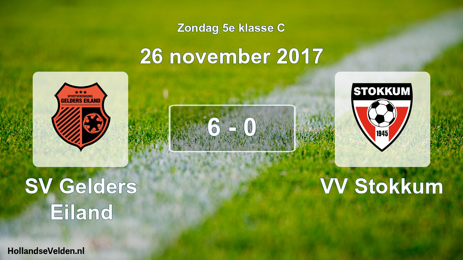 Total number of matches played: SV Gelders Eiland - VV Stokkum 6 - 0 (26 November 2017)