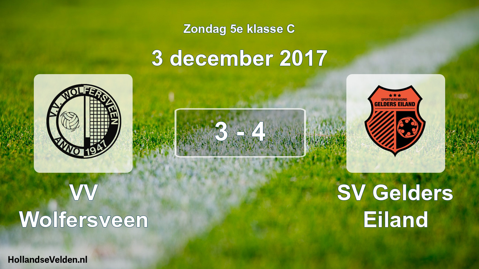 Total number of matches played: VV Wolfersveen - SV Gelders Eiland 3 - 4 (3 December 2017)