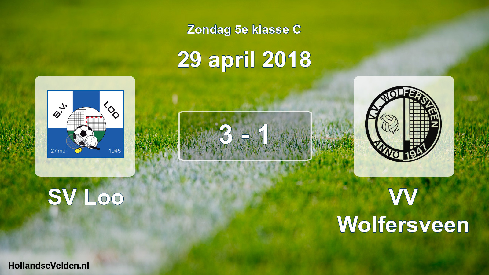 Total number of matches played: SV Loo - VV Wolfersveen 3 - 1 (29 April 2018)