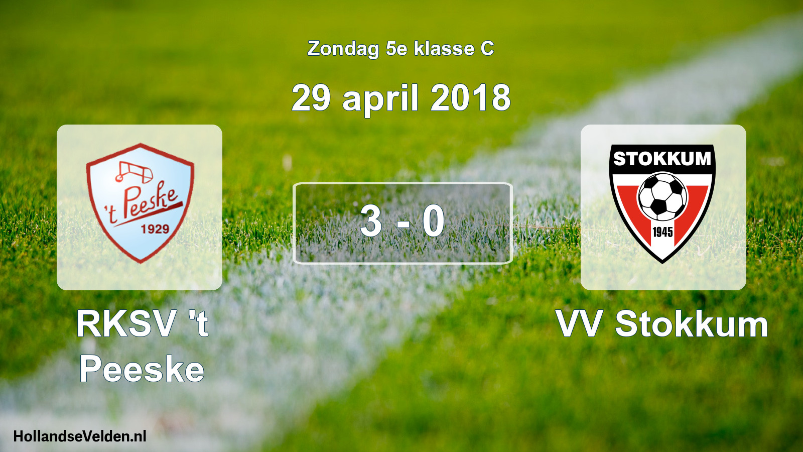 Total number of matches played: RKSV 't Peeske - VV Stokkum 3 - 0 (29 April 2018)