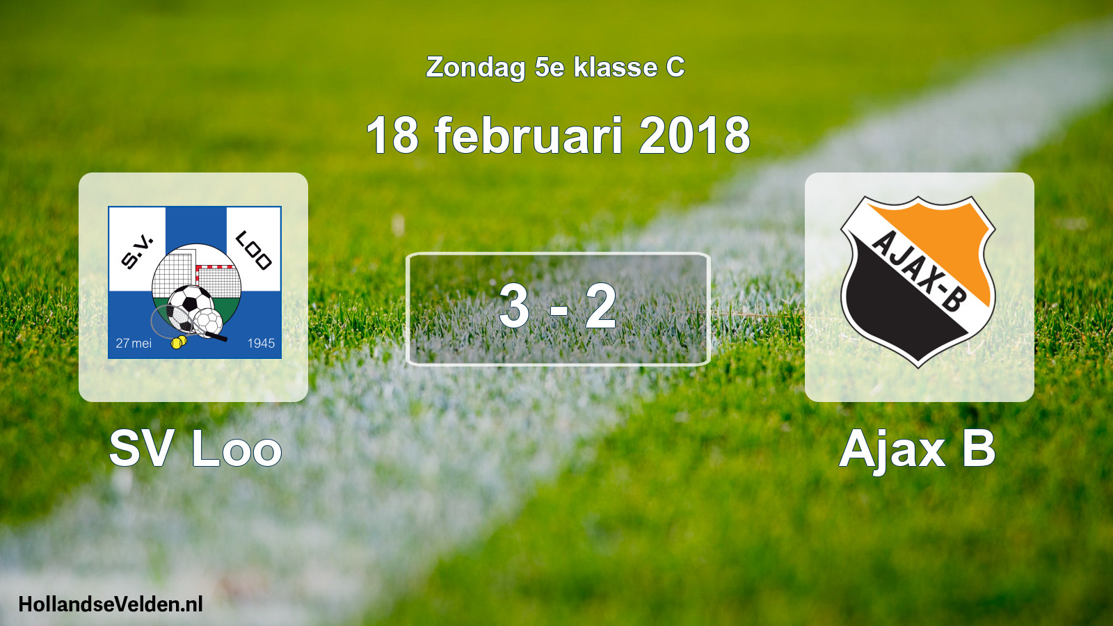 Total number of matches played: SV Loo - Ajax B 3 - 2 (18 February 2018)