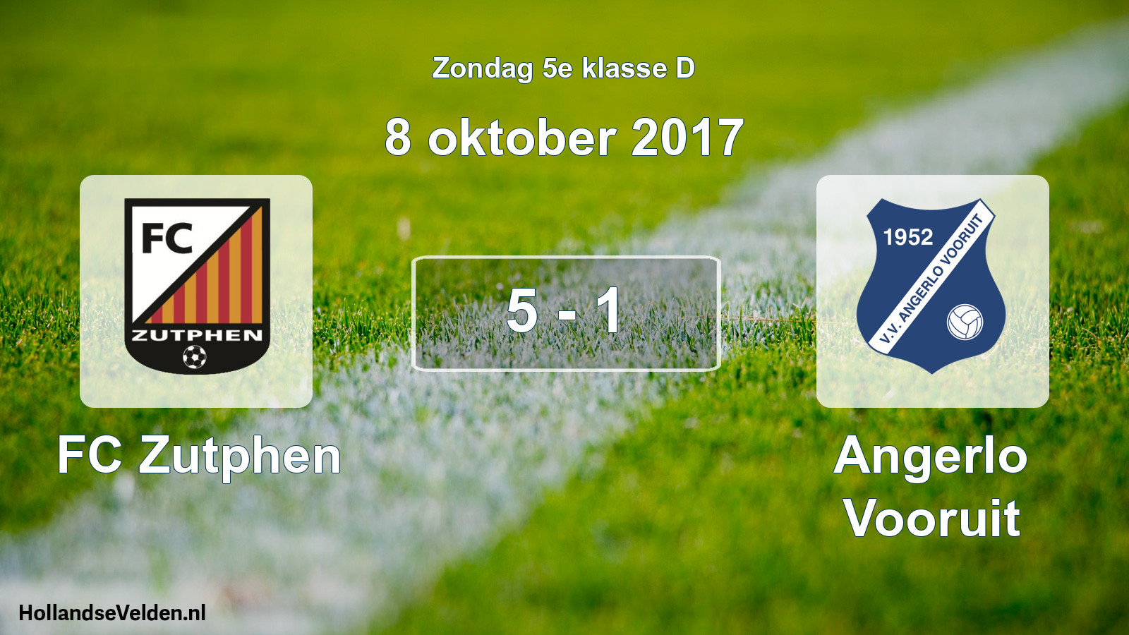 Total number of matches played: FC Zutphen - Angerlo Vooruit 5 - 1 (8 October 2017)