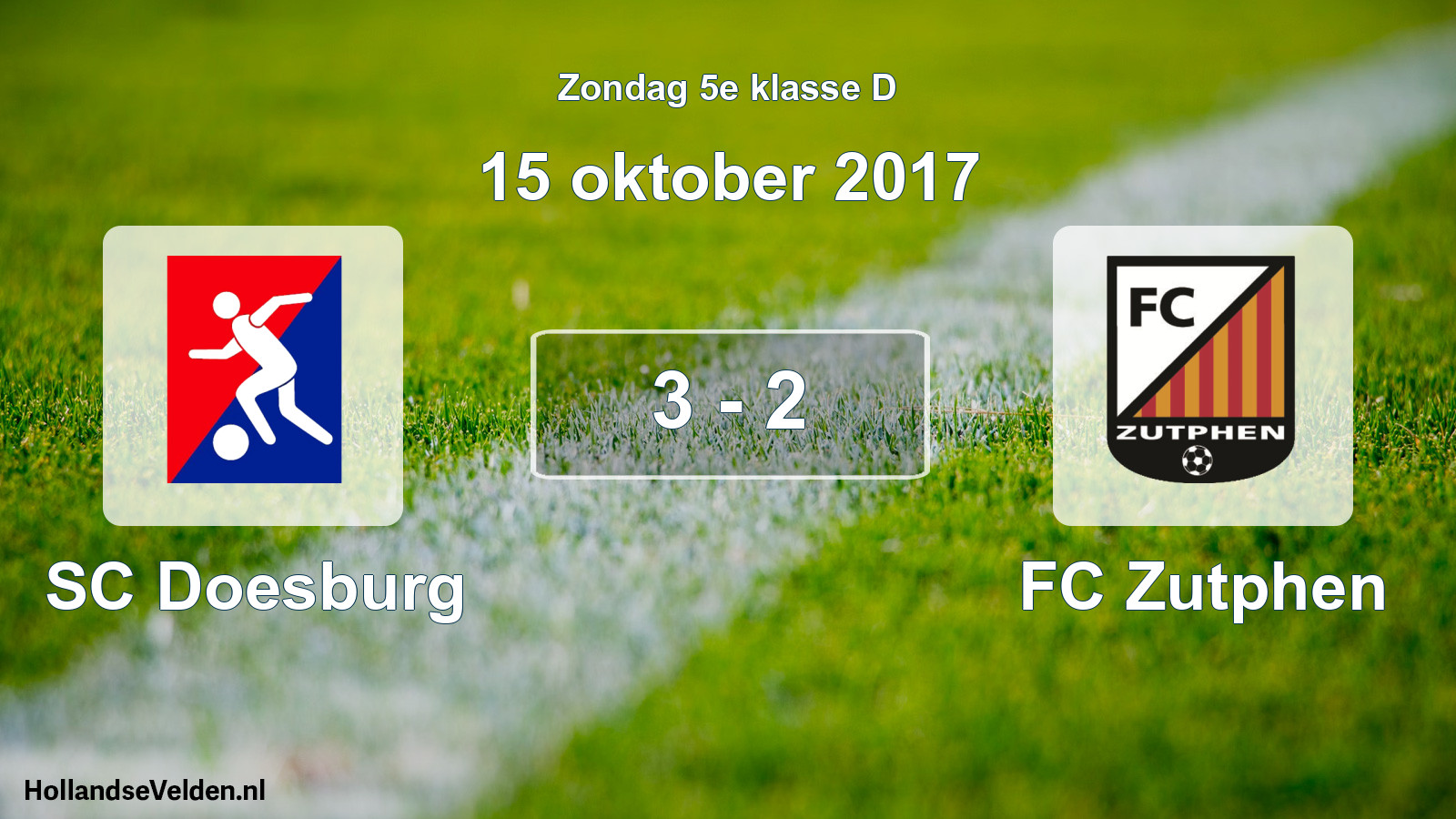 Total number of matches played: SC Doesburg - FC Zutphen 3 - 2 (15 October 2017)