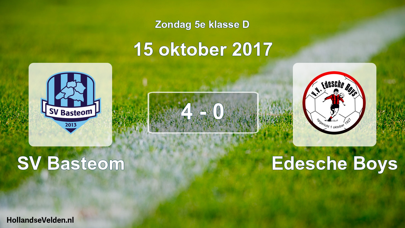 Total number of matches played: SV Basteom - Edesche Boys 4 - 0 (15 October 2017)