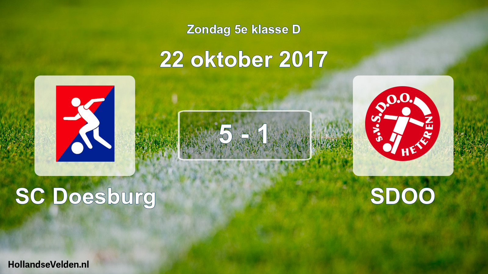 Total number of matches played: SC Doesburg - SDOO 5 - 1 (22 October 2017)