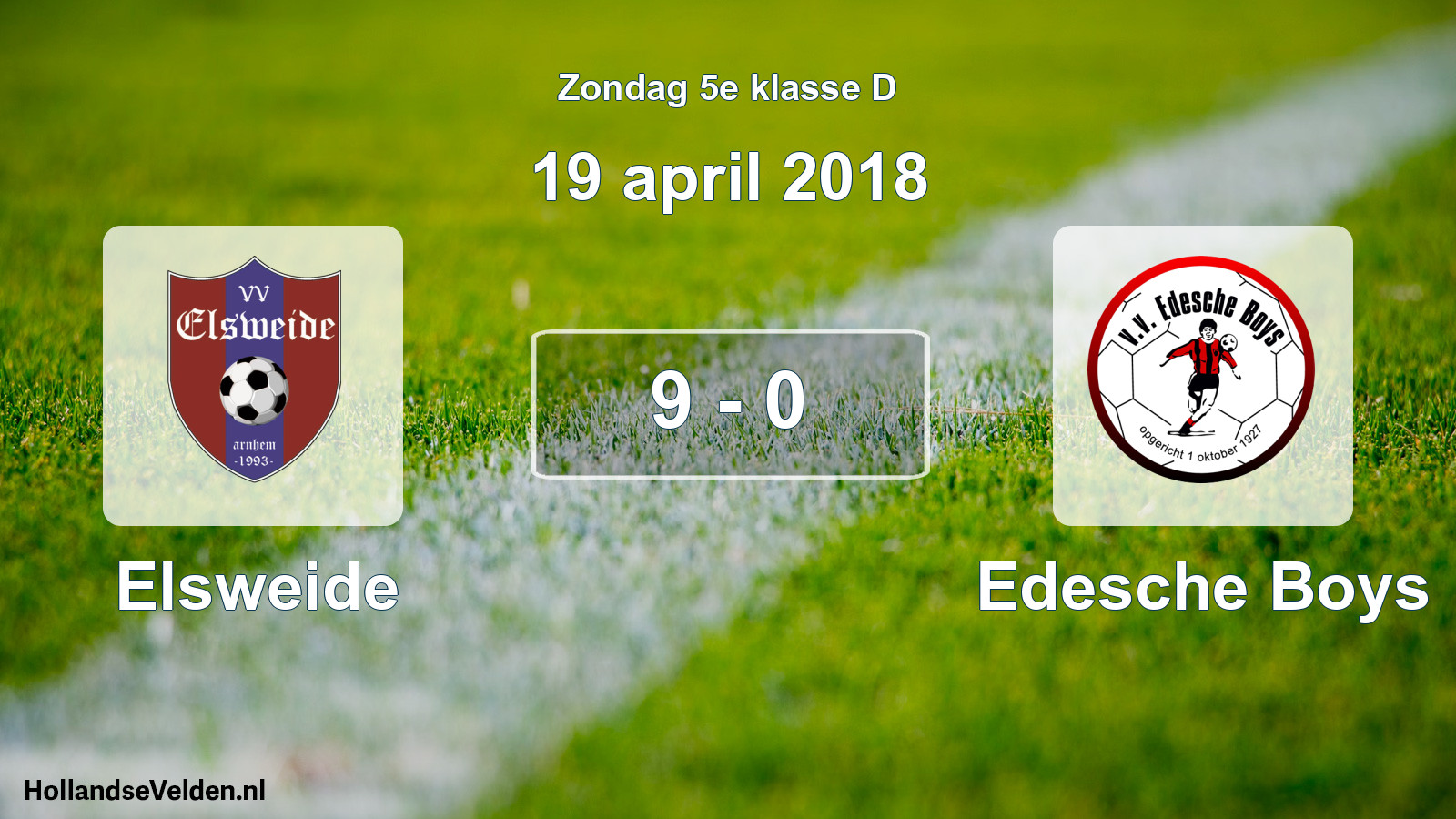Total number of matches played: Elsweide - Edesche Boys 9 - 0 (19 April 2018)