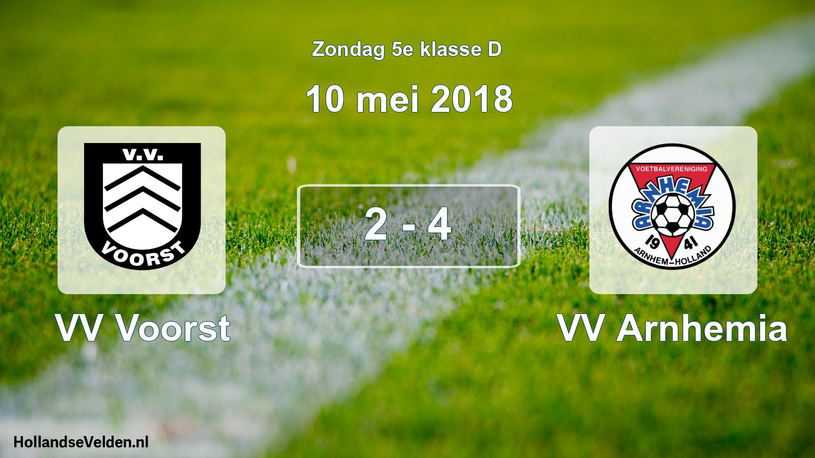 Total number of matches played: VV Voorst - VV Arnhemia 2 - 4 (10 May 2018)