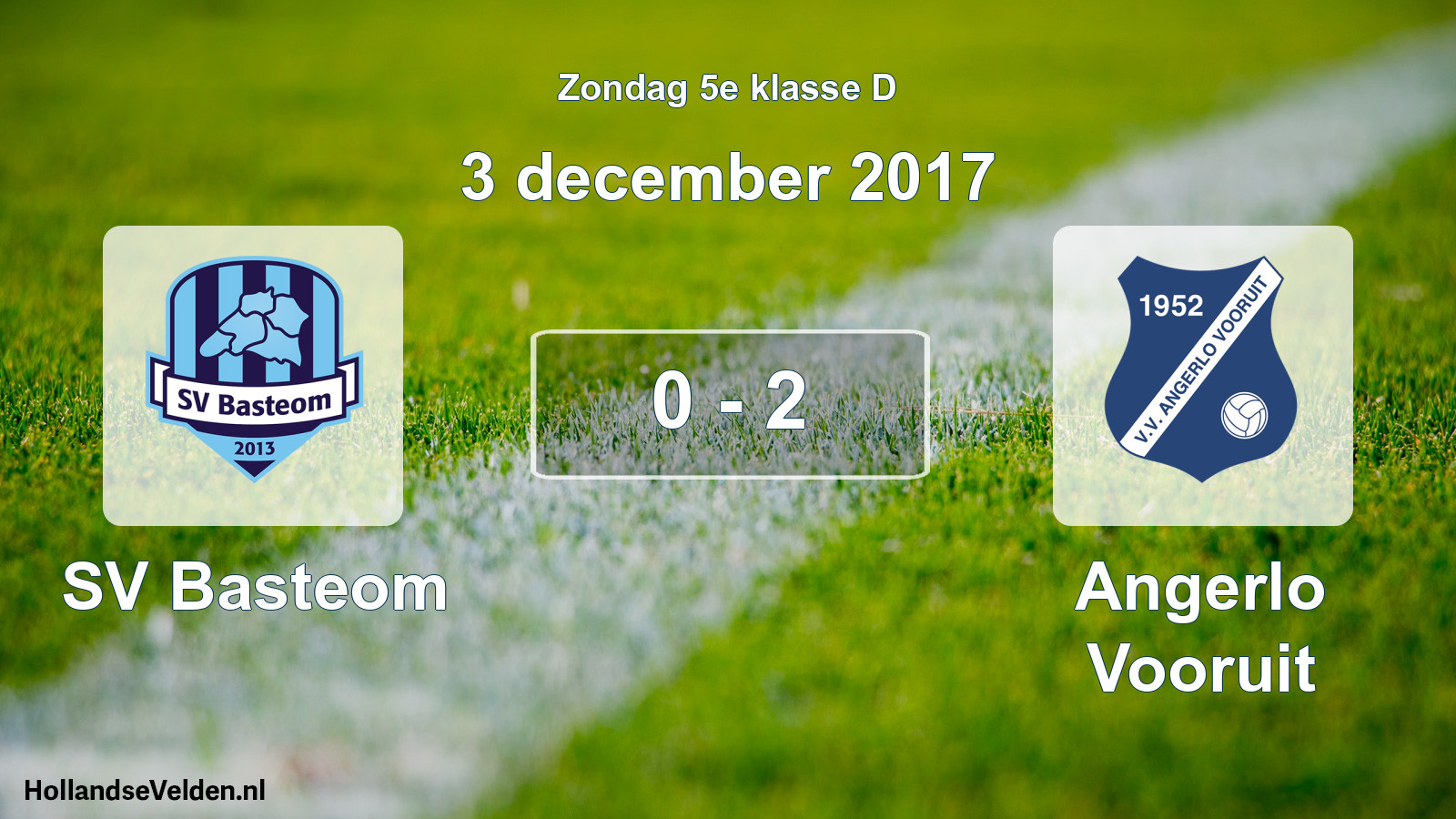 Total number of matches played: SV Basteom - Angerlo Vooruit 0 - 2 (3 December 2017)