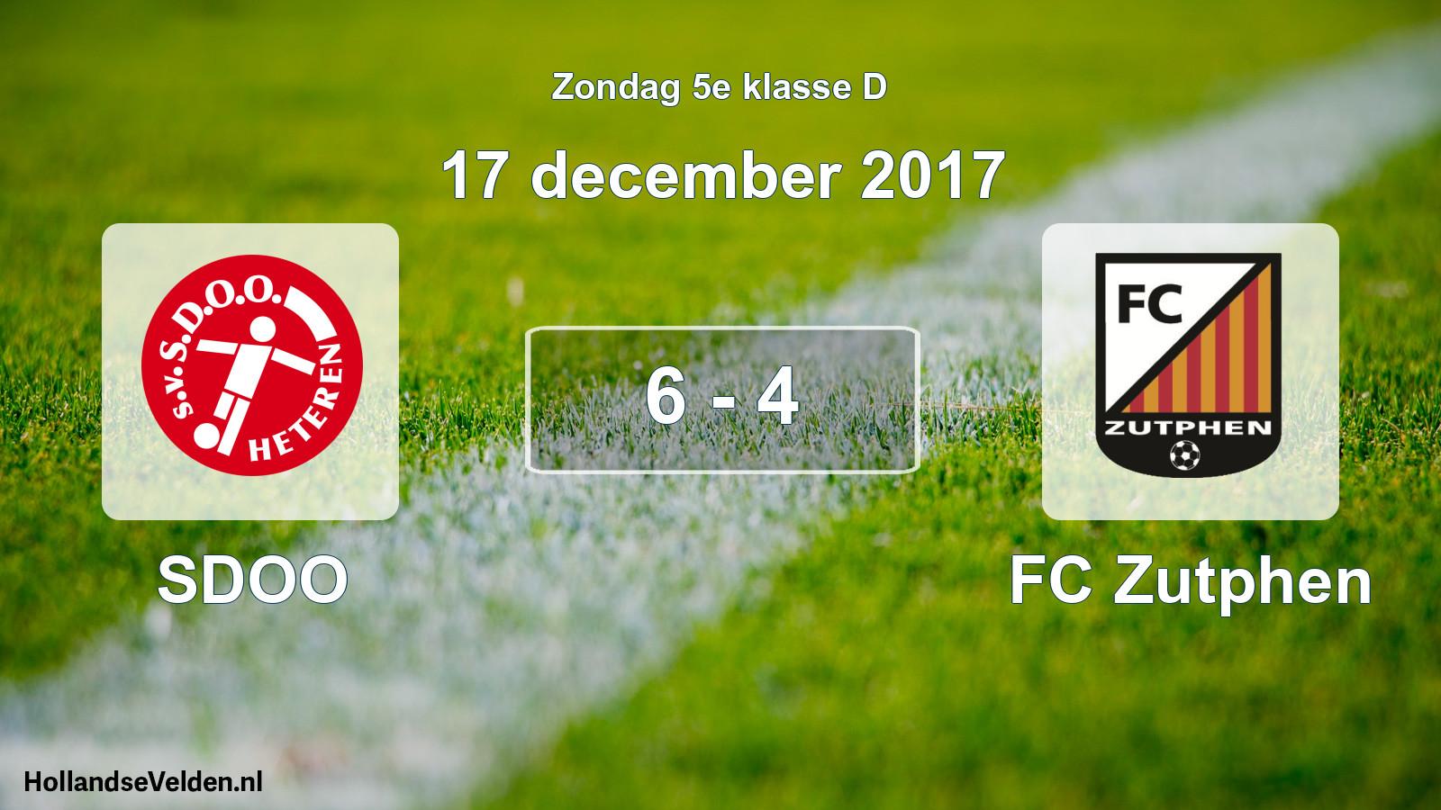 Total number of matches played: SDOO - FC Zutphen 6 - 4 (17 December 2017)