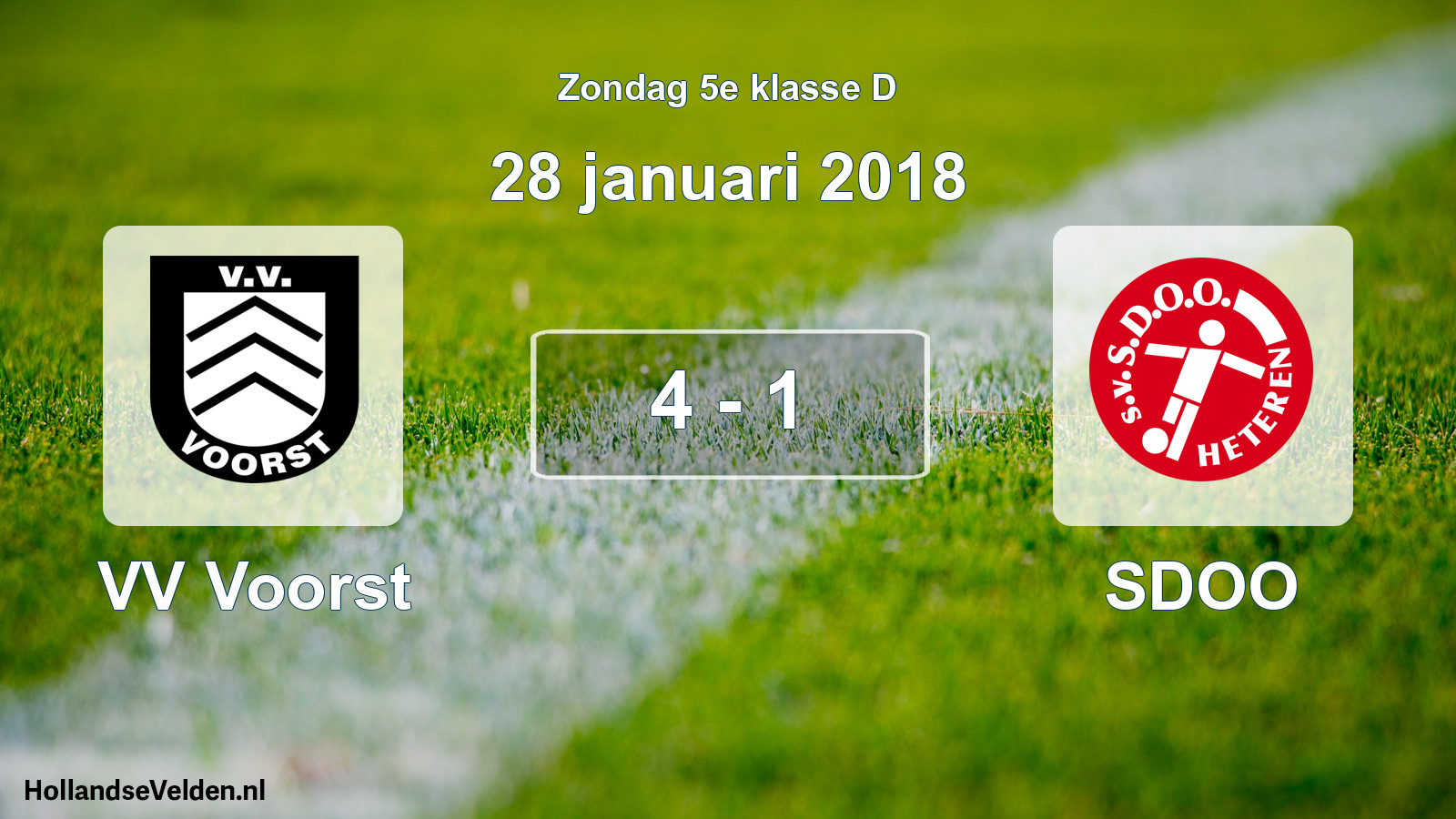 Total number of matches played: VV Voorst - SDOO 4 - 1 (28 January 2018)
