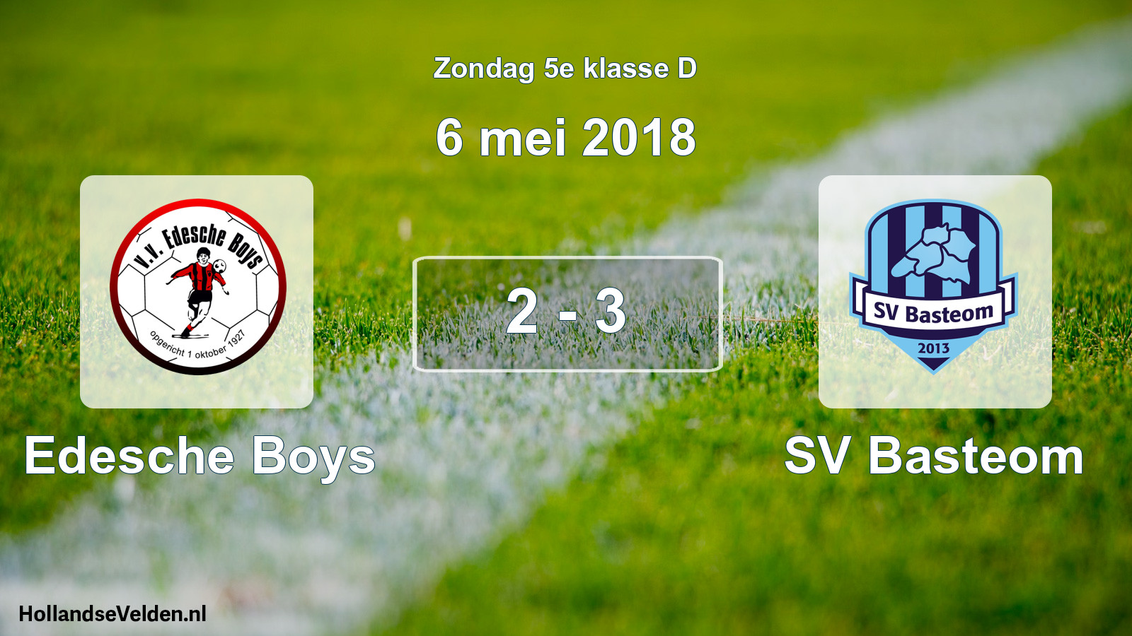 Total number of matches played: Edesche Boys - SV Basteom 2 - 3 (6 May 2018)