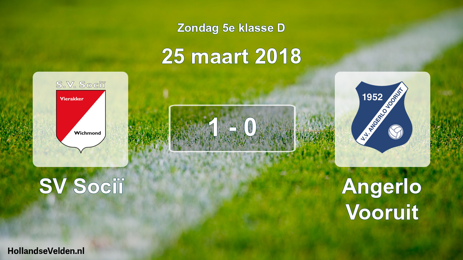 Total number of matches played: SV Sociï - Angerlo Vooruit 1 - 0 (25 March 2018)