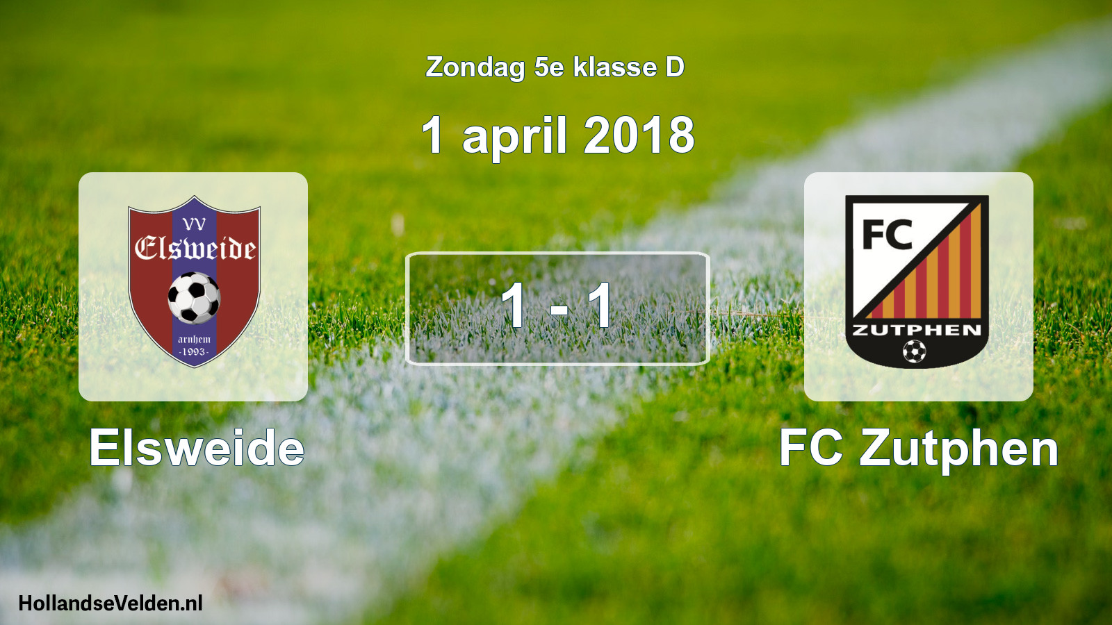Total number of matches played: Elsweide - FC Zutphen 1 - 1 (1 April 2018)