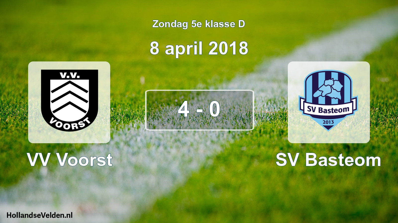 Total number of matches played: VV Voorst - SV Basteom 4 - 0 (8 April 2018)