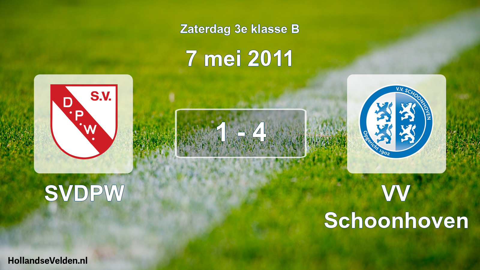 Total number of matches played: SVDPW - VV Schoonhoven 1 - 4 (7 May 2011)
