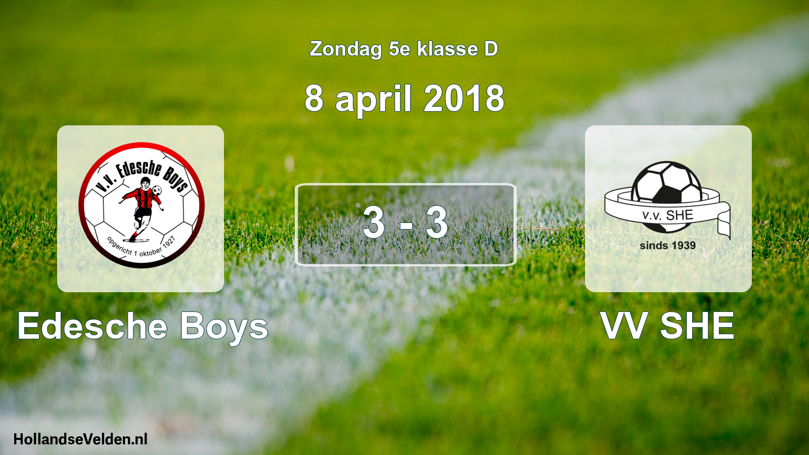 Total number of matches played: Edesche Boys - VV SHE 3 - 3 (8 April 2018)