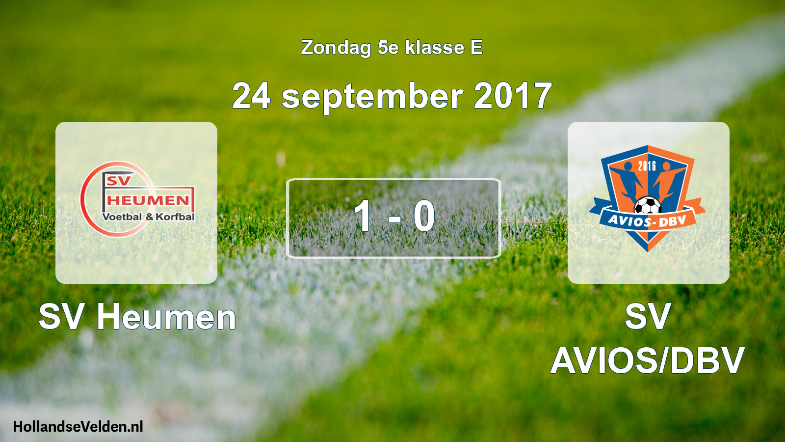 Total number of matches played: SV Heumen - SV AVIOS/DBV 1 - 0 (24 September 2017)
