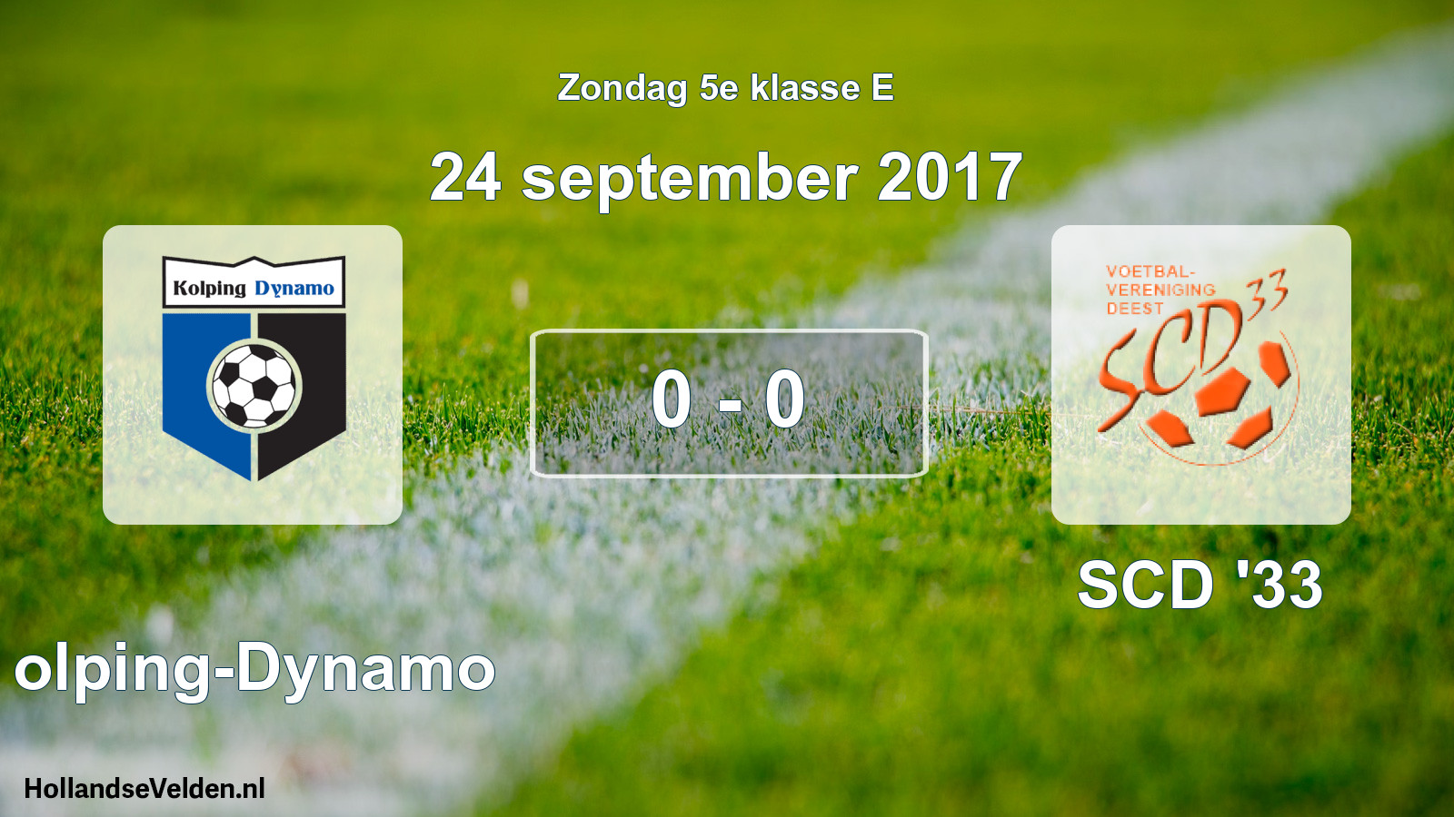Total number of matches played: Kolping-Dynamo - SCD '33 0 - 0 (24 September 2017)