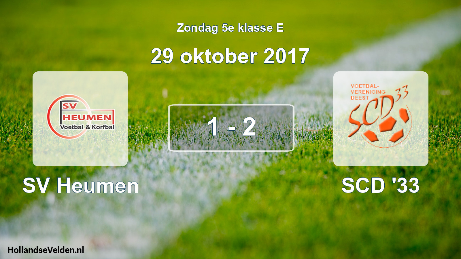 Total number of matches played: SV Heumen - SCD '33 1 - 2 (29 October 2017)