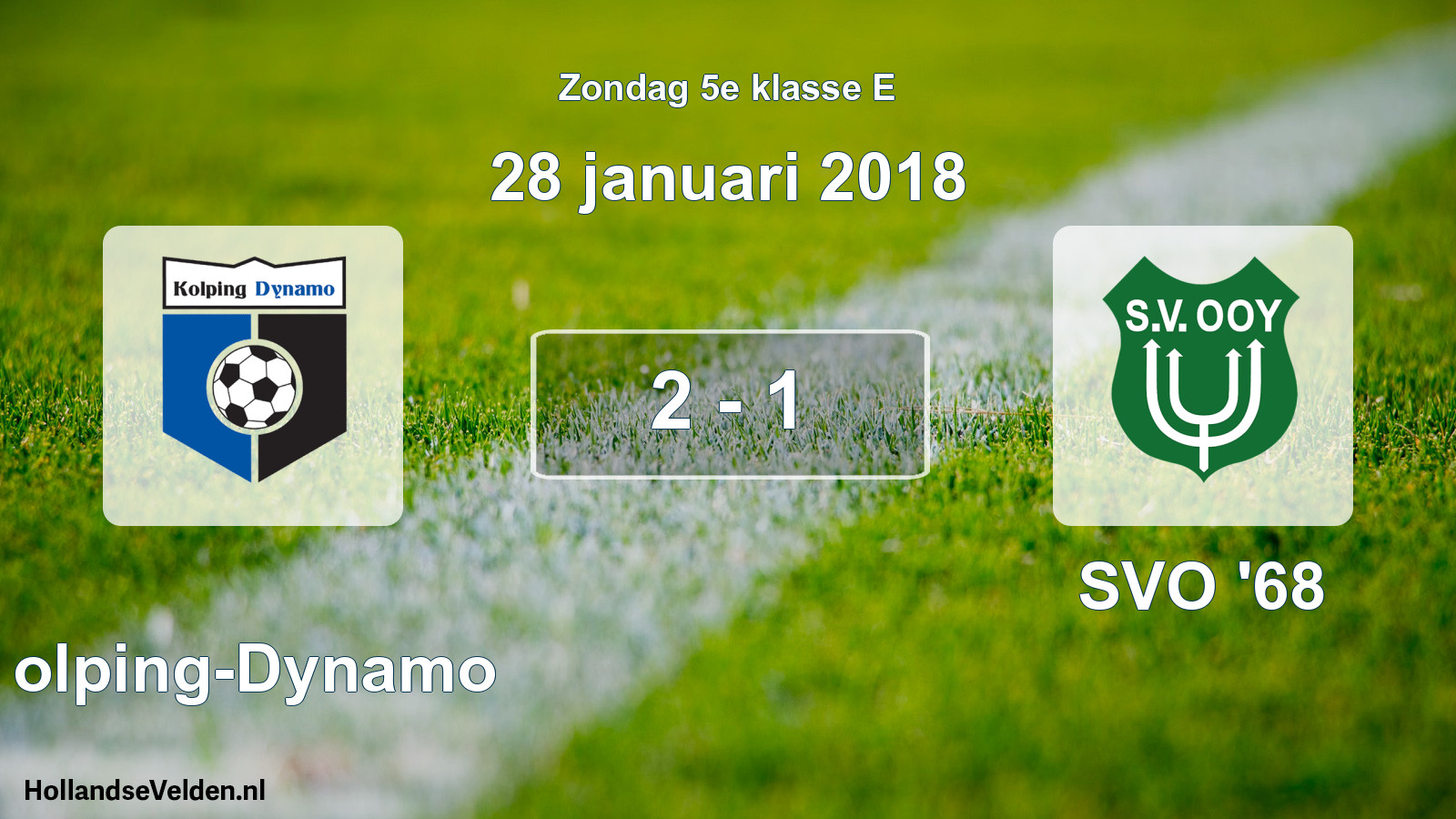 Total number of matches played: Kolping-Dynamo - SVO '68 2 - 1 (28 January 2018)