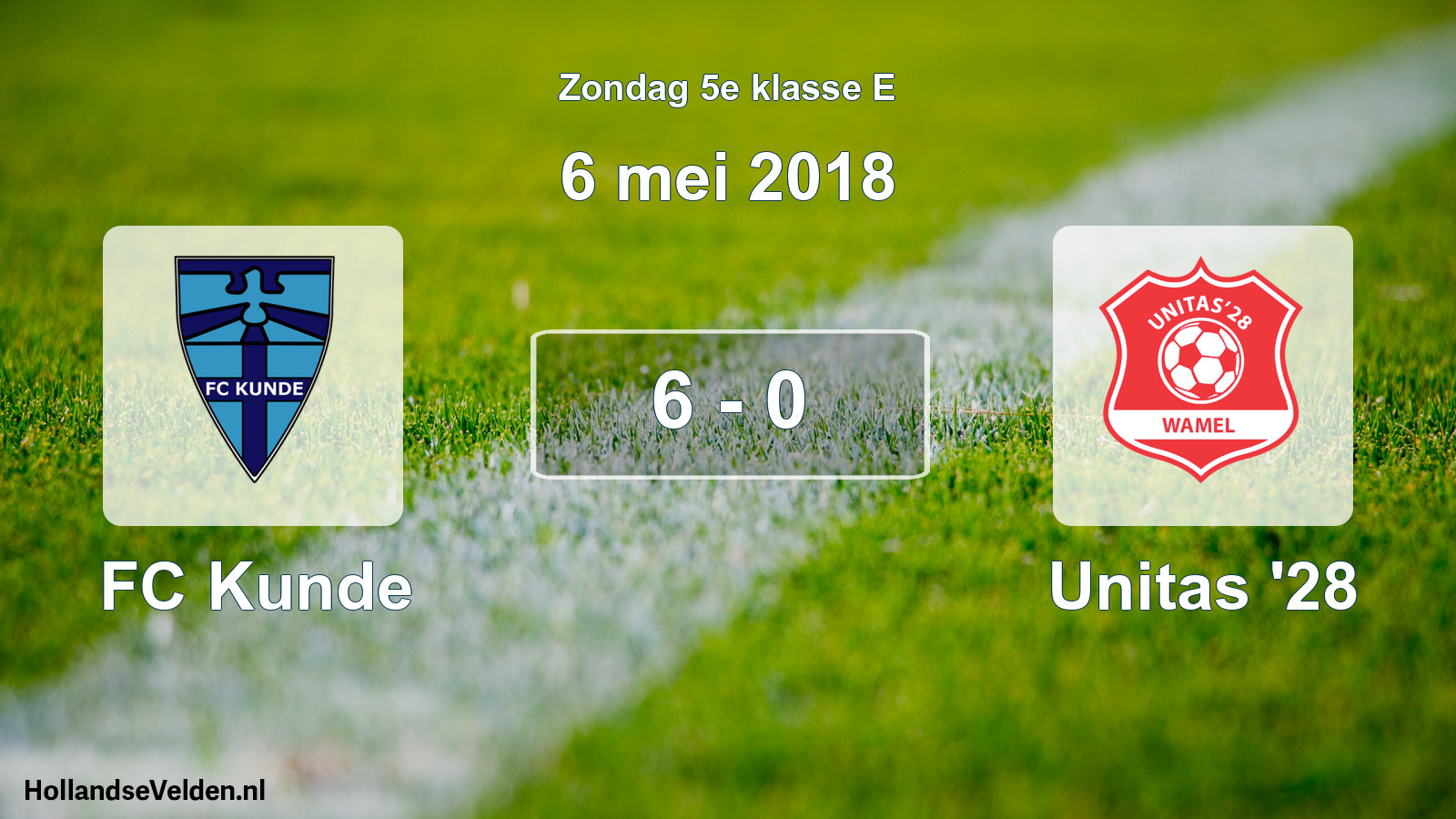 Total number of matches played: FC Kunde - Unitas '28 6 - 0 (6 May 2018)