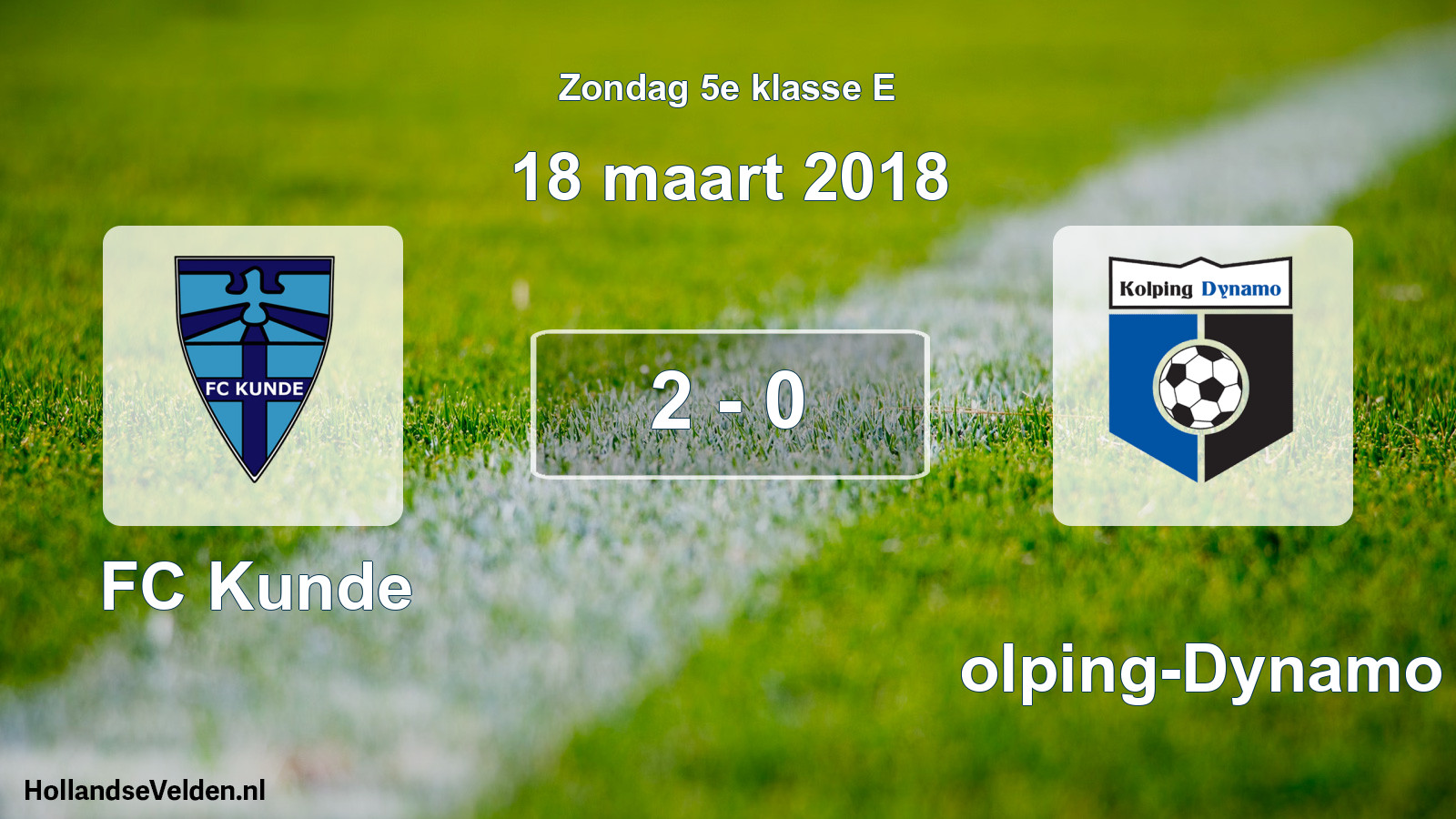 Total number of matches played: FC Kunde - Kolping-Dynamo 2 - 0 (18 March 2018)