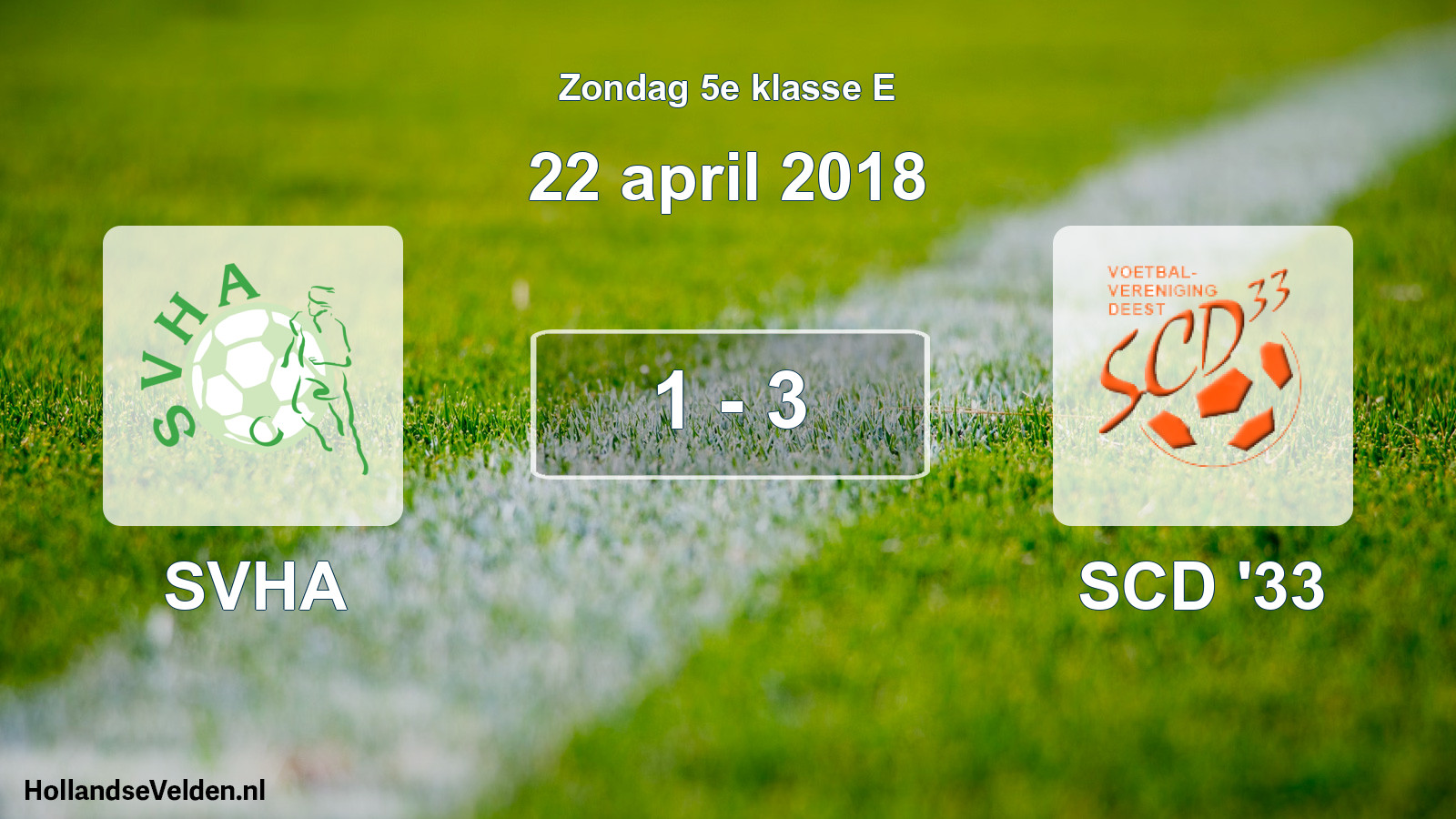 Total number of matches played: SVHA - SCD '33 1 - 3 (22 April 2018)