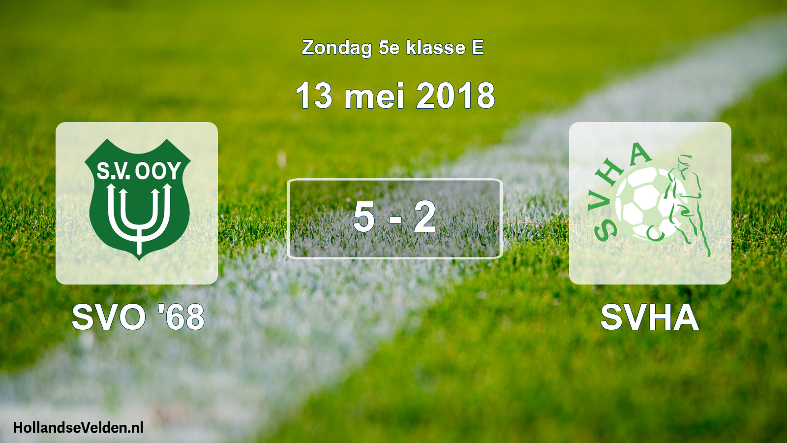 Total number of matches played: SVO '68 - SVHA 5 - 2 (13 May 2018)
