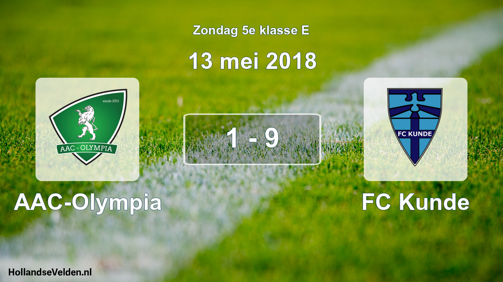 Total number of matches played: AAC-Olympia - FC Kunde 1 - 9 (13 May 2018)
