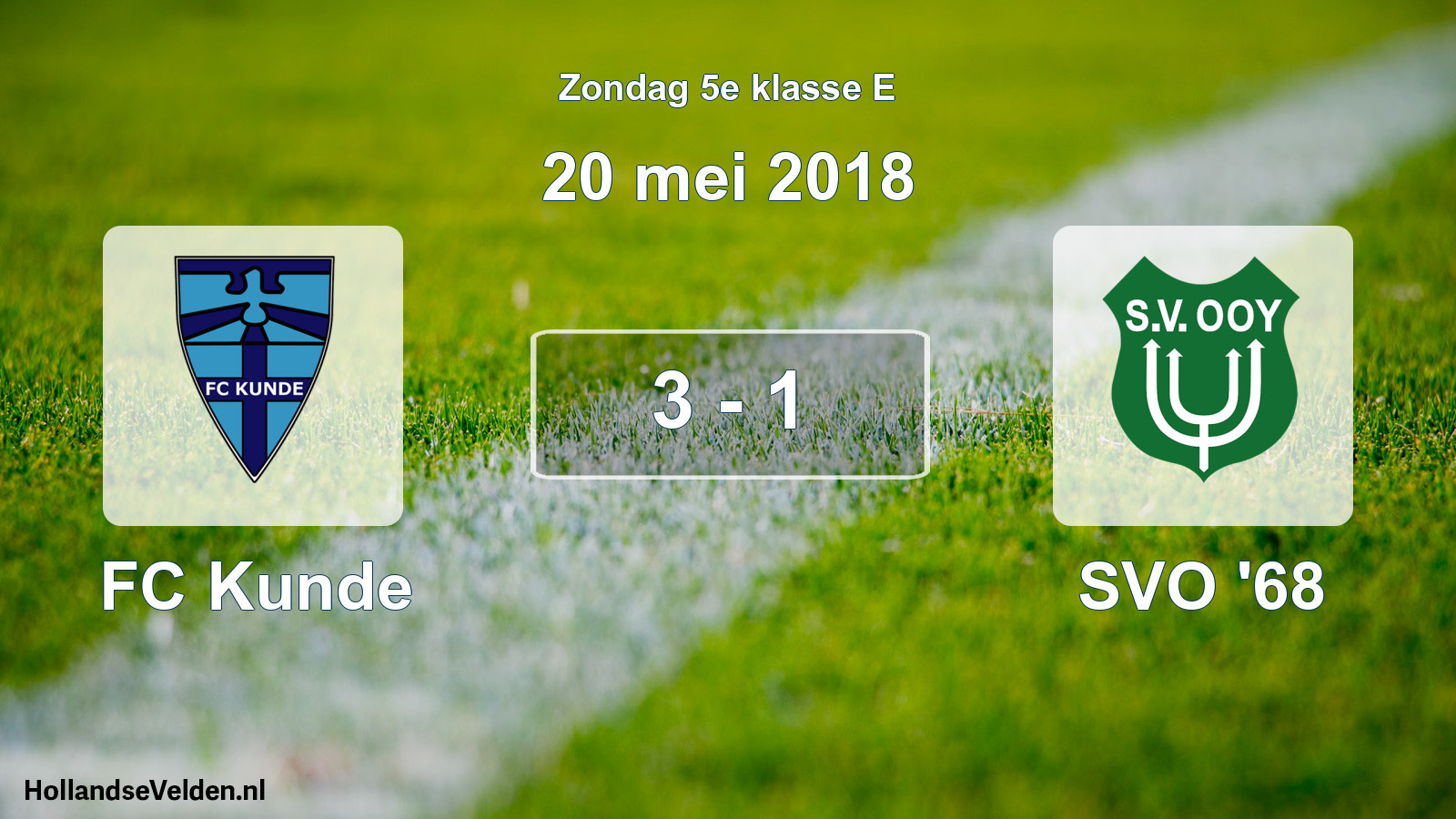 Total number of matches played: FC Kunde - SVO '68 3 - 1 (20 May 2018)