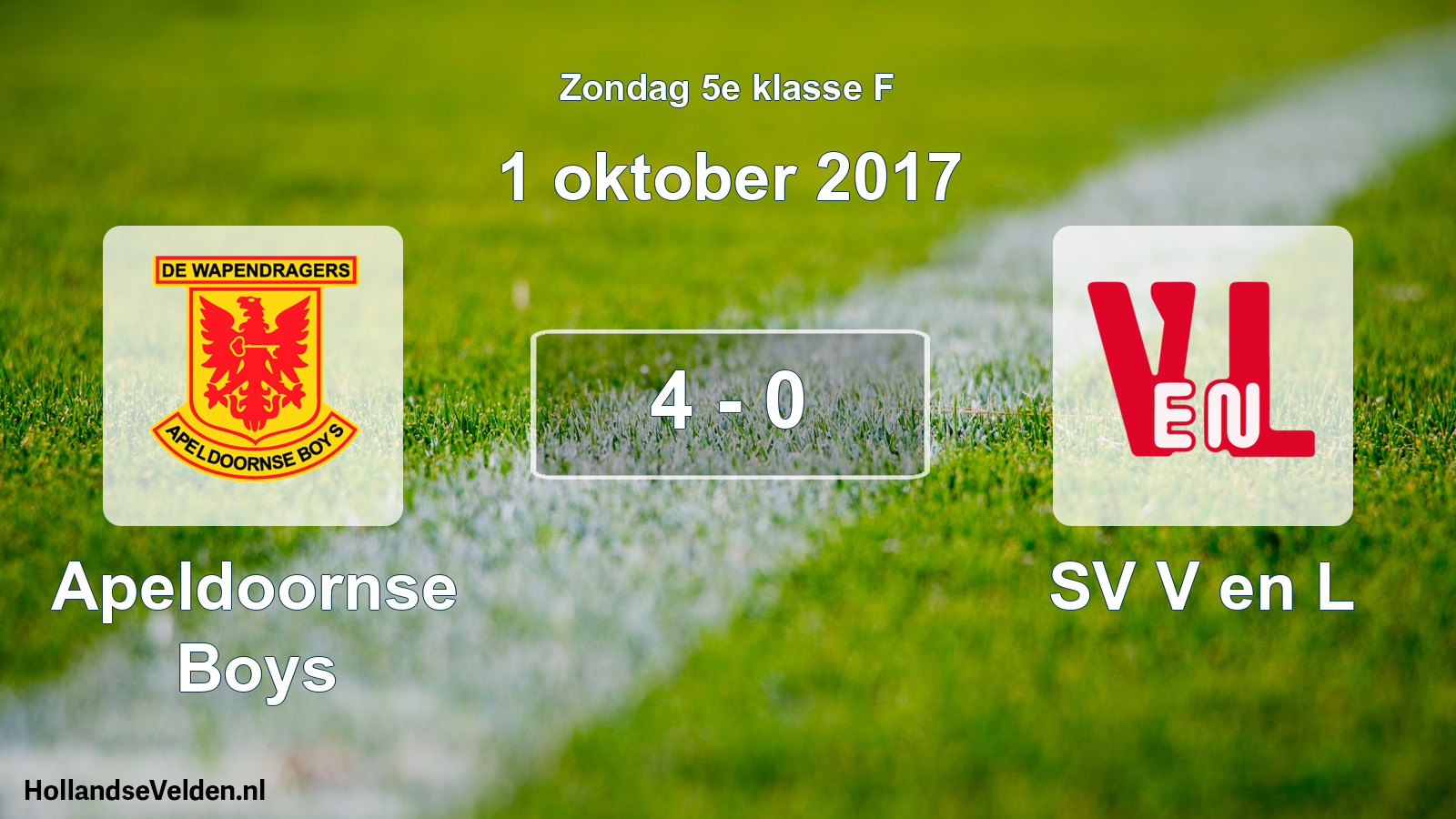 Total number of matches played: Apeldoornse Boys - SV V en L 4 - 0 (1 October 2017)