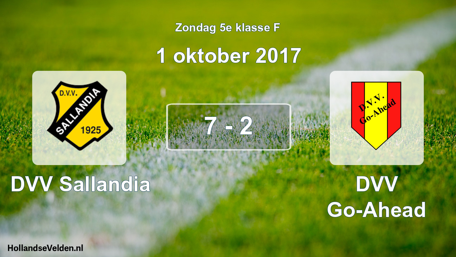 Total number of matches played: DVV Sallandia - DVV Go-Ahead 7 - 2 (1 October 2017)