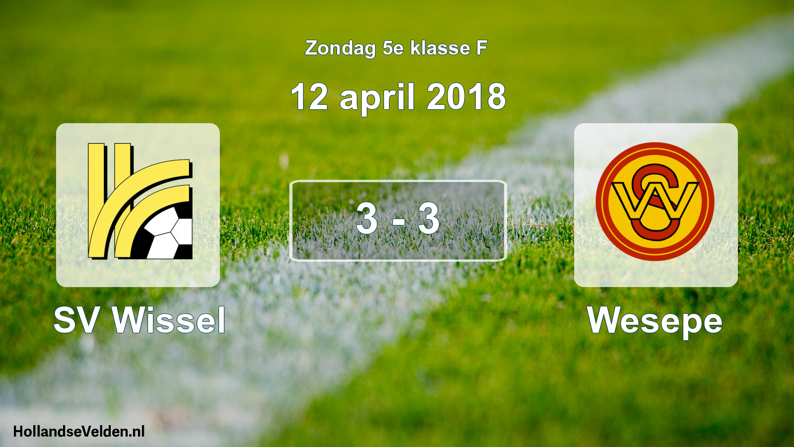 Total number of matches played: SV Wissel - Wesepe 3 - 3 (12 April 2018)