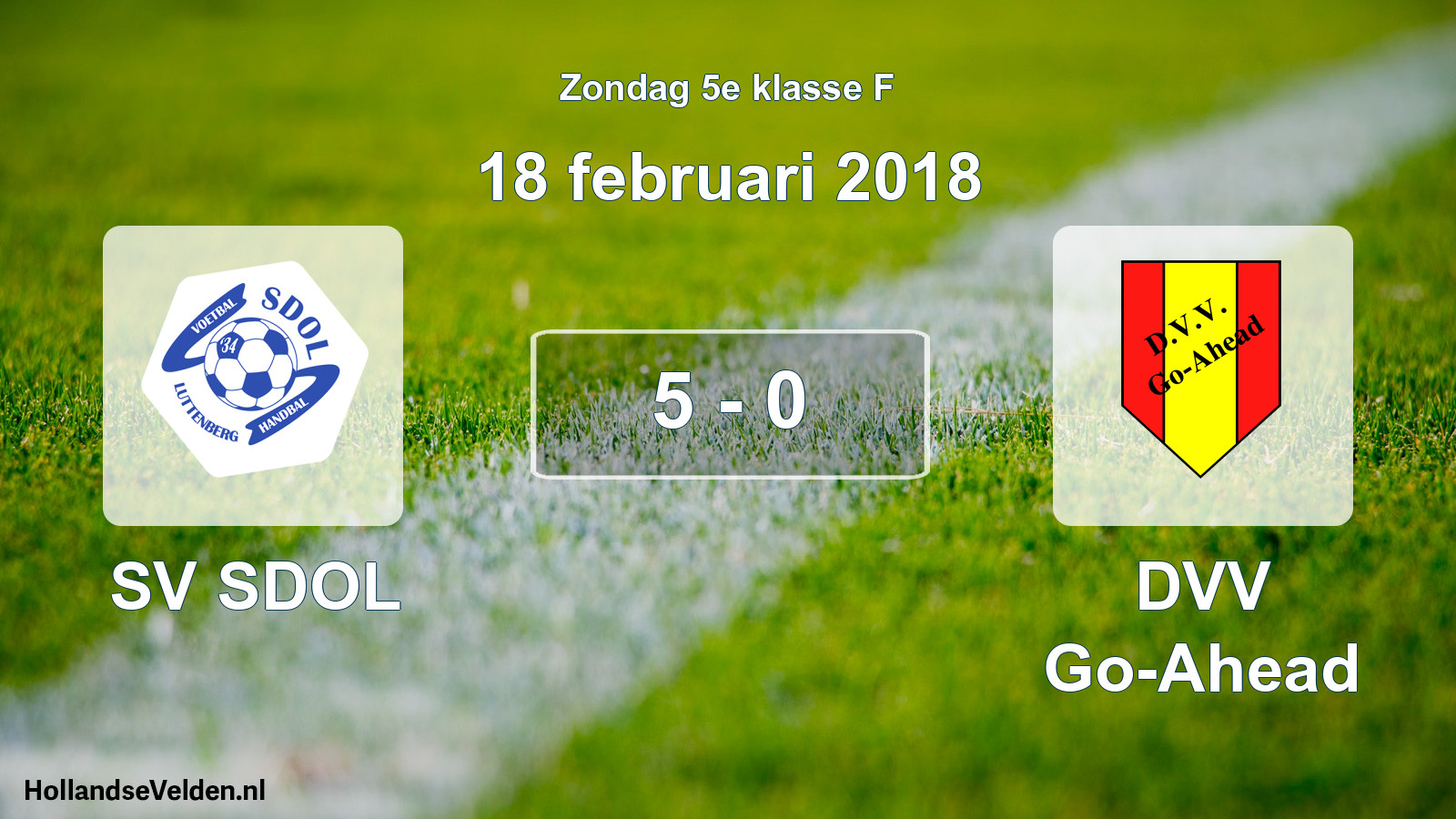 Total number of matches played: SV SDOL - DVV Go-Ahead 5 - 0 (18 February 2018)